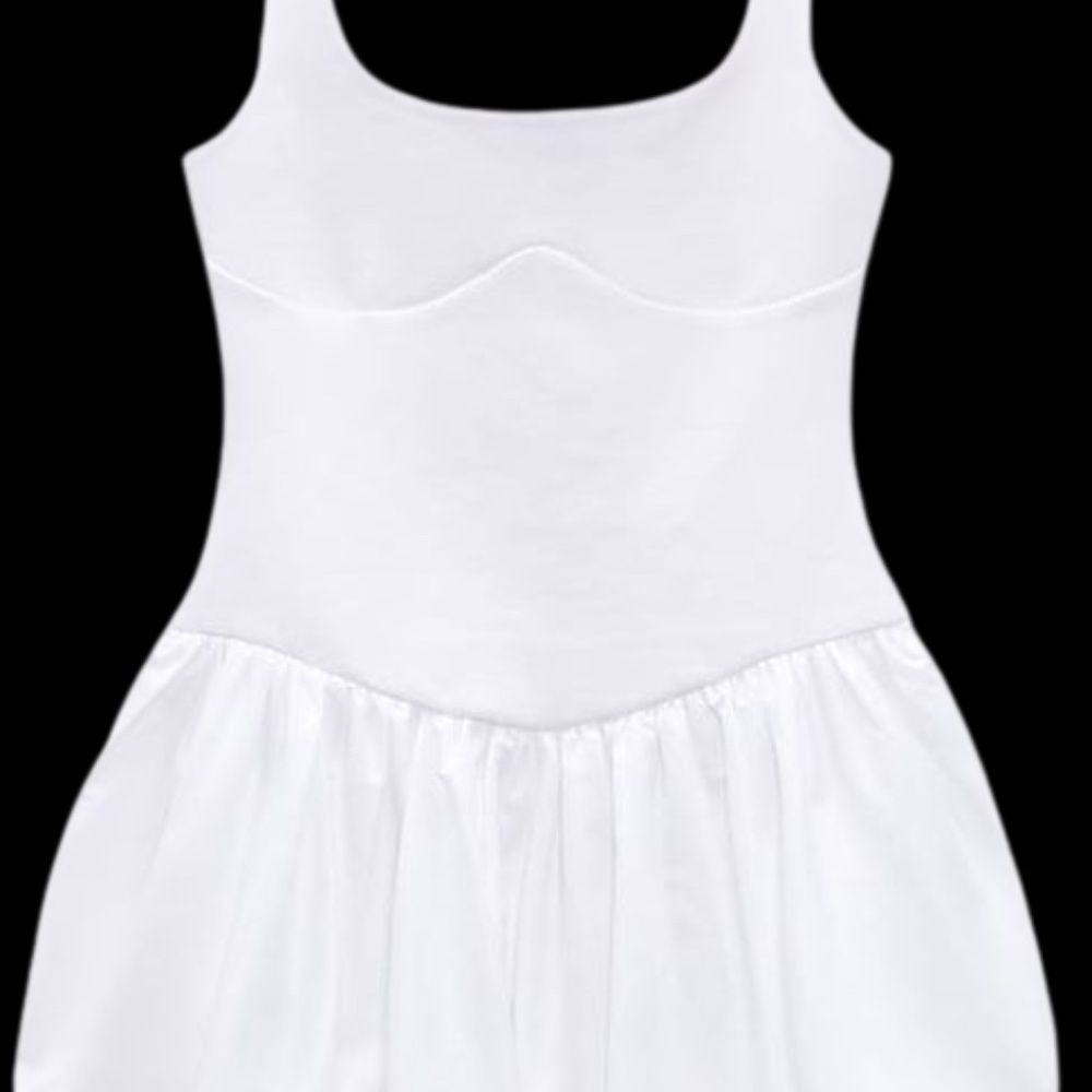 Zara White Balloon Dress
